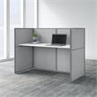 Easy Office 60W Cubicle Desk with 45H Closed Panels in White - Engineered Wood