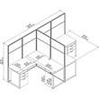 Easy Office 2 Person L Desk with Drawers & 66H Panels in White - Engineered Wood