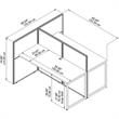 Easy Office 60W 2 Person Cubicle Desk with 45H Panels in White - Engineered Wood