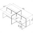 Easy Office 60W 4 Person Desk with 45H Panels in White - Engineered Wood