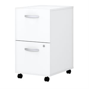 Easy Office 2 Drawer Mobile File Cabinet in Pure White - Engineered Wood