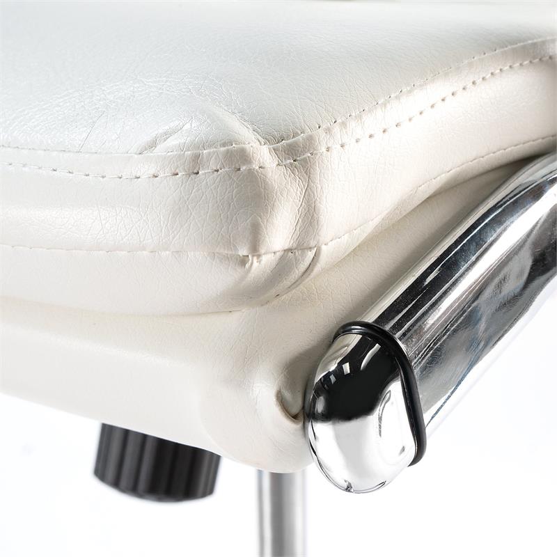 BBF Easy Office High Back Contemporary Faux Leather Executive Chair in White
