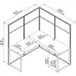 Easy Office 60W L Shaped Cubicle Desk with 66H Panels in White - Engineered Wood