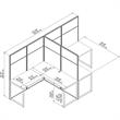 Easy Office 2 Person L Shaped Desk with 66H Panels in White - Engineered Wood