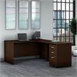 Series C 60W L Shaped Desk with Drawers in Mocha Cherry - Engineered Wood
