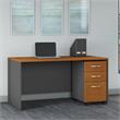 Series C 60W Office Desk with Drawers in Natural Cherry - Engineered Wood