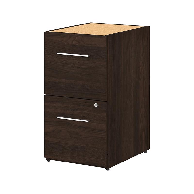 Office 500 16W 2 Drawer File Cabinet in Black Walnut - Engineered Wood