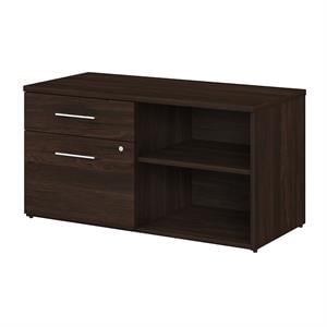 Office 500 Low Storage Cabinet with Drawers in Black Walnut - Engineered Wood