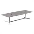 120W x 48D Conference Table with Metal Base in Platinum Gray - Engineered Wood
