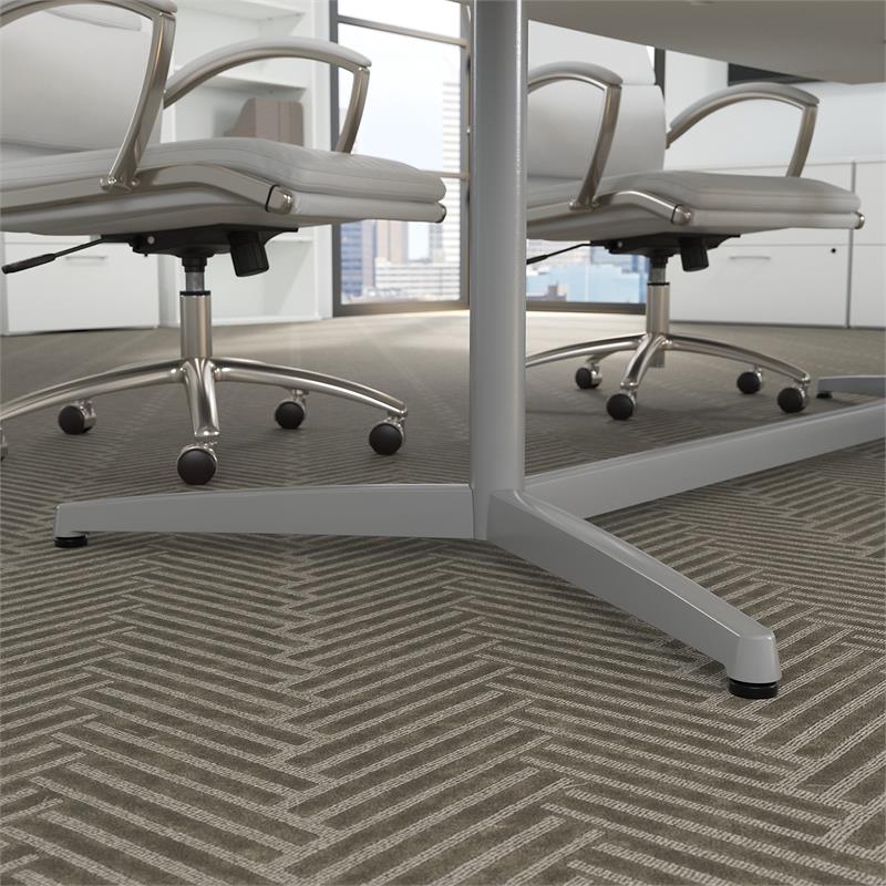 120W x 48D Conference Table with Metal Base in White - Engineered Wood