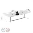 120W x 48D Conference Table with Metal Base in White - Engineered Wood