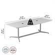 96W x 42D Conference Table with Metal Base in White - Engineered Wood