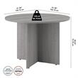 42W Round Conference Table with Wood Base in Platinum Gray - Engineered Wood