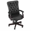 Arden Lane High Back Tufted Office Chair with Arms in Black Bonded Leather