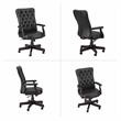 Arden Lane High Back Tufted Office Chair with Arms in Black Bonded Leather