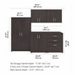 Universal 92W 5 Piece Modular Storage Set in Storm Gray - Engineered Wood