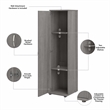 Universal Tall Narrow Storage Cabinet in Platinum Gray - Engineered Wood