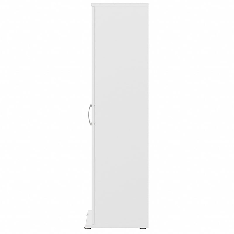 Universal Tall Narrow Storage Cabinet in White - Engineered Wood