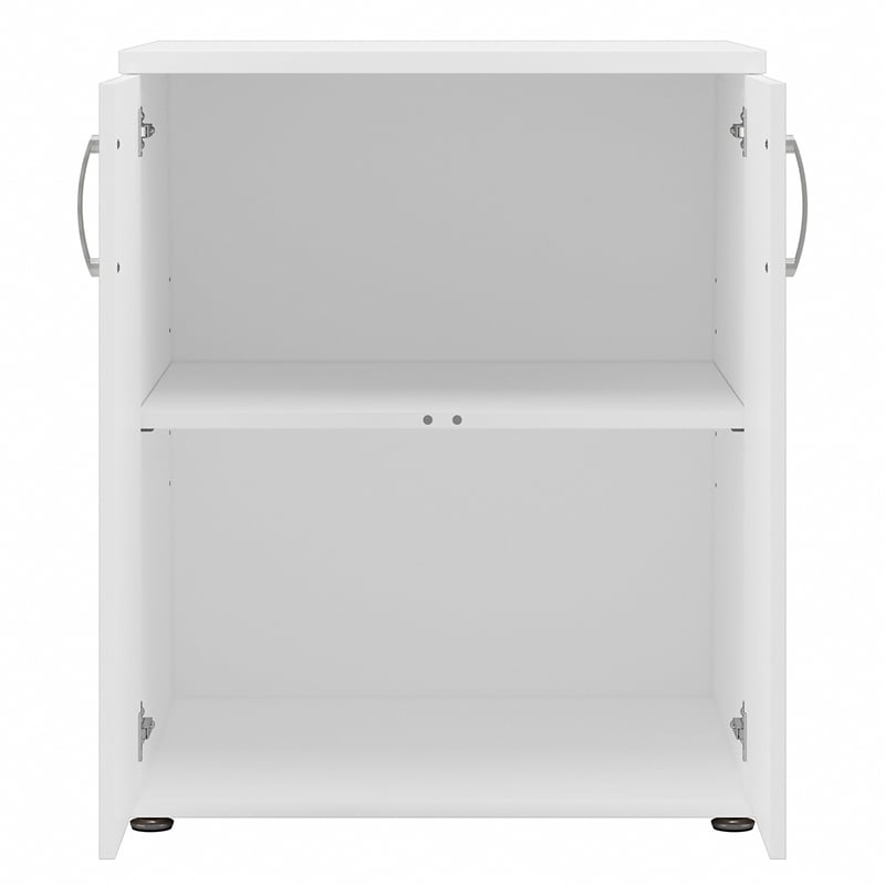 Universal Floor Storage Cabinet with Doors in White - Engineered Wood