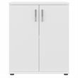 Universal Floor Storage Cabinet with Doors in White - Engineered Wood