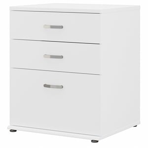 Universal Floor Storage Cabinet with Drawers in White - Engineered Wood