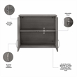 Universal Wall Cabinet with Doors and Shelves in Platinum Gray - Engineered Wood