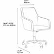 Echo Mid Back Leather Box Chair in Washed Gray