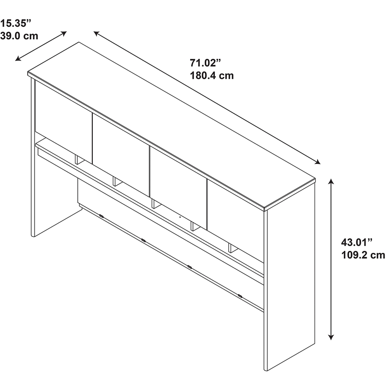 Series C 72W 4 Door Hutch in Hansen Cherry - Engineered Wood