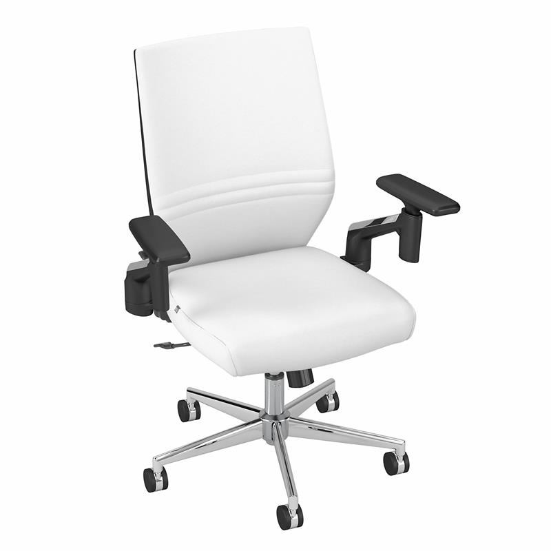Laguna Mid Back Leather Office Chair in White