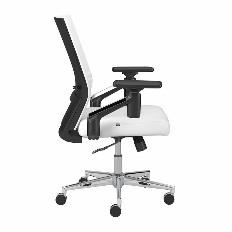 Laguna Mid Back Leather Office Chair in White