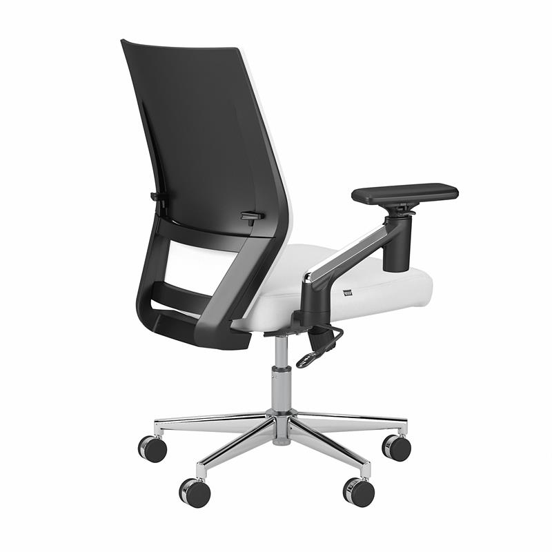 Laguna Mid Back Leather Office Chair in White
