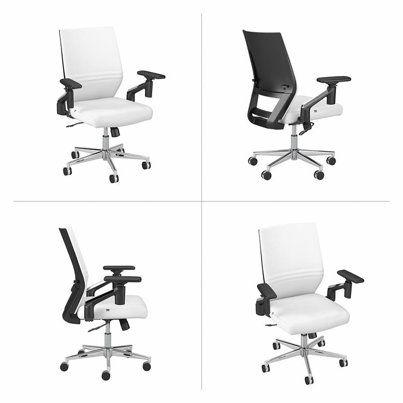 Laguna Mid Back Leather Office Chair in White
