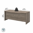 Studio C 72W x 36D Bow Front Desk in Modern Hickory - Engineered Wood