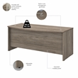 Studio C 72W x 36D Bow Front Desk in Modern Hickory - Engineered Wood