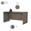 Studio C 60W x 30D Office Desk in Modern Hickory - Engineered Wood