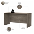 Studio C 60W x 24D Credenza Desk in Modern Hickory - Engineered Wood