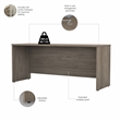Studio C 72W x 24D Credenza Desk in Modern Hickory - Engineered Wood