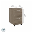 Studio C 2 Drawer Mobile File Cabinet in Modern Hickory - Engineered Wood