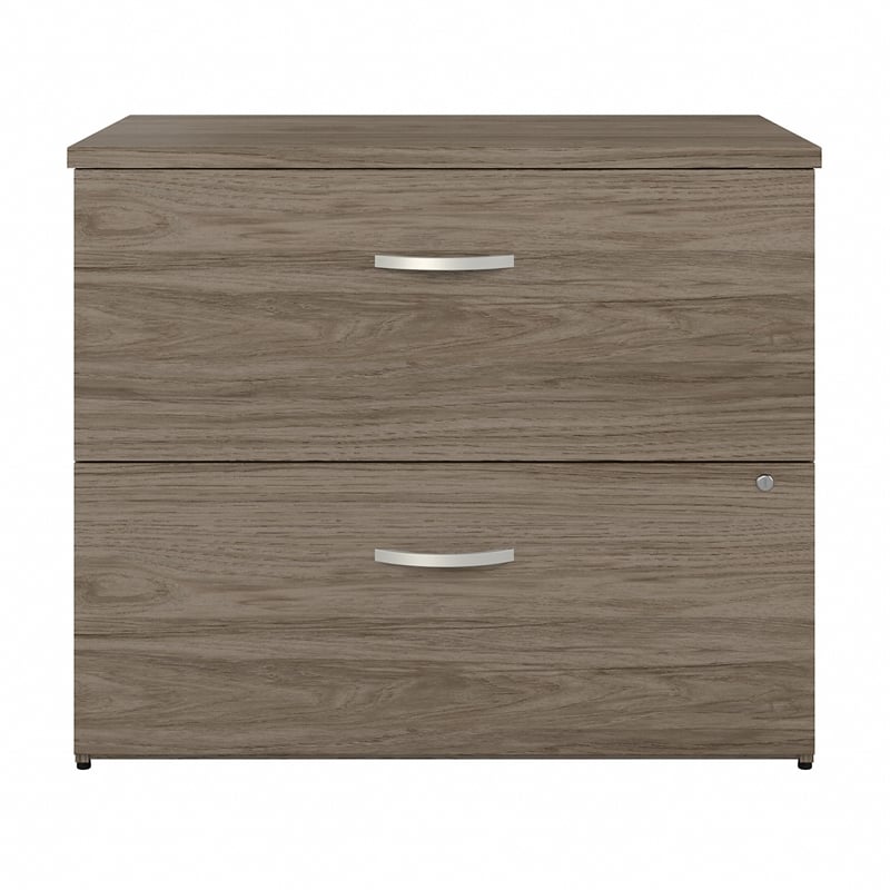studio c 2 drawer lateral file cabinet in modern hickory - engineered wood