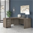 Studio C 60W L Shaped Desk with Drawers in Modern Hickory - Engineered Wood