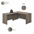 Studio C 60W L Shaped Desk with Drawers in Modern Hickory - Engineered Wood