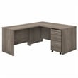 Studio C 60W L Shaped Desk with Drawers in Modern Hickory - Engineered Wood