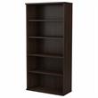 Hybrid Tall 5 Shelf Bookcase in Black Walnut - Engineered Wood