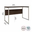 Hybrid 48W x 24D Computer Table Desk in Black Walnut - Engineered Wood