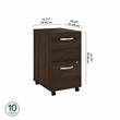 Hybrid 2 Drawer Mobile File Cabinet in Black Walnut - Engineered Wood
