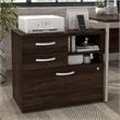 Hybrid Office Storage Cabinet with Drawers in Black Walnut - Engineered Wood