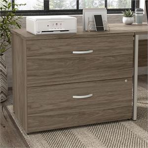 Hybrid 2 Drawer Lateral File Cabinet in Modern Hickory - Engineered Wood