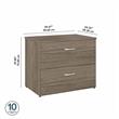 Hybrid 2 Drawer Lateral File Cabinet in Modern Hickory - Engineered Wood