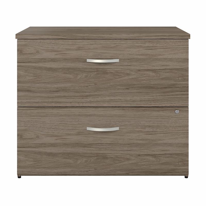 Hybrid 2 Drawer Lateral File Cabinet in Modern Hickory - Engineered Wood