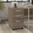 Hybrid 3 Drawer Mobile File Cabinet in Modern Hickory - Engineered Wood